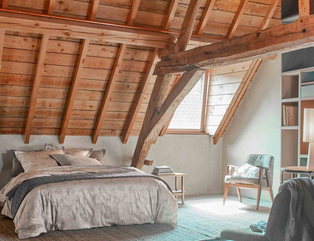 Постельное белье 2 спальное евро Blanc des Vosges Lupins Argente Франция