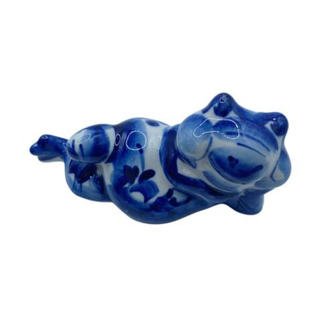 Фигурка Лягушка лежа гжель