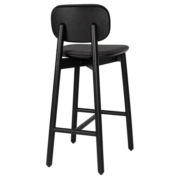 Барный стул с обивкой Saga 74 см, темно-серая рогожка