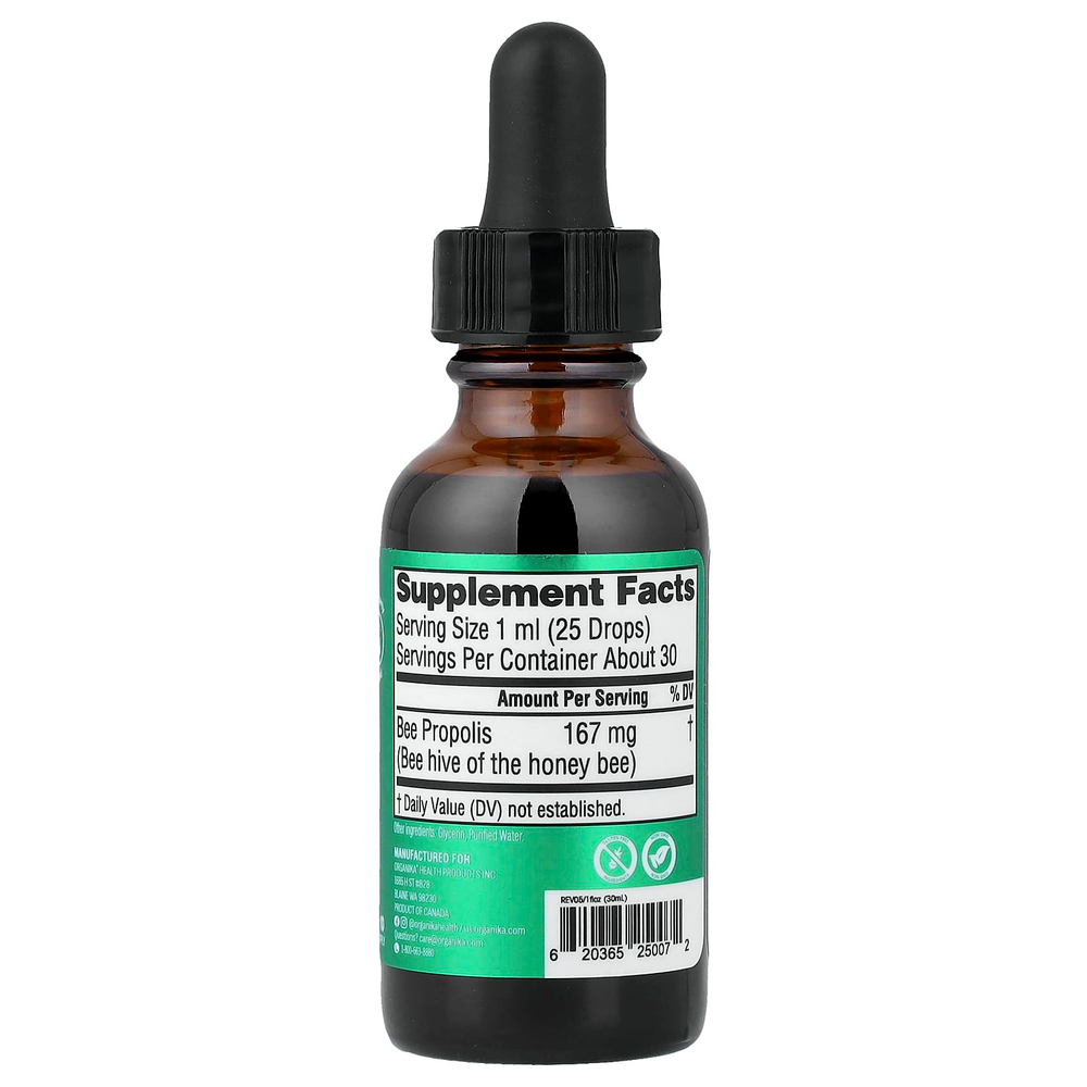 Organika, Пчелиный прополис, без спирта, 30 мл (1 жидк. Унция)