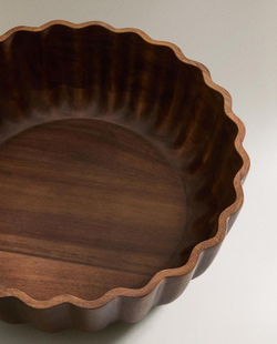 ZARA HOME САЛАТНИЦА С ВОЛНИСТЫМИ КРАЯМИ, КОРИЧНЕВЫЙ