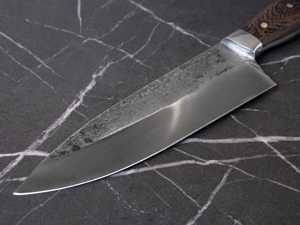 Кухонный нож "Шеф" со следами ковки, сталь Х12МФ, рукоять венге