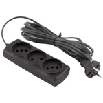 Удлинитель Engy "Эконом" 5м/3роз (ШВВП 2х0.75) черный