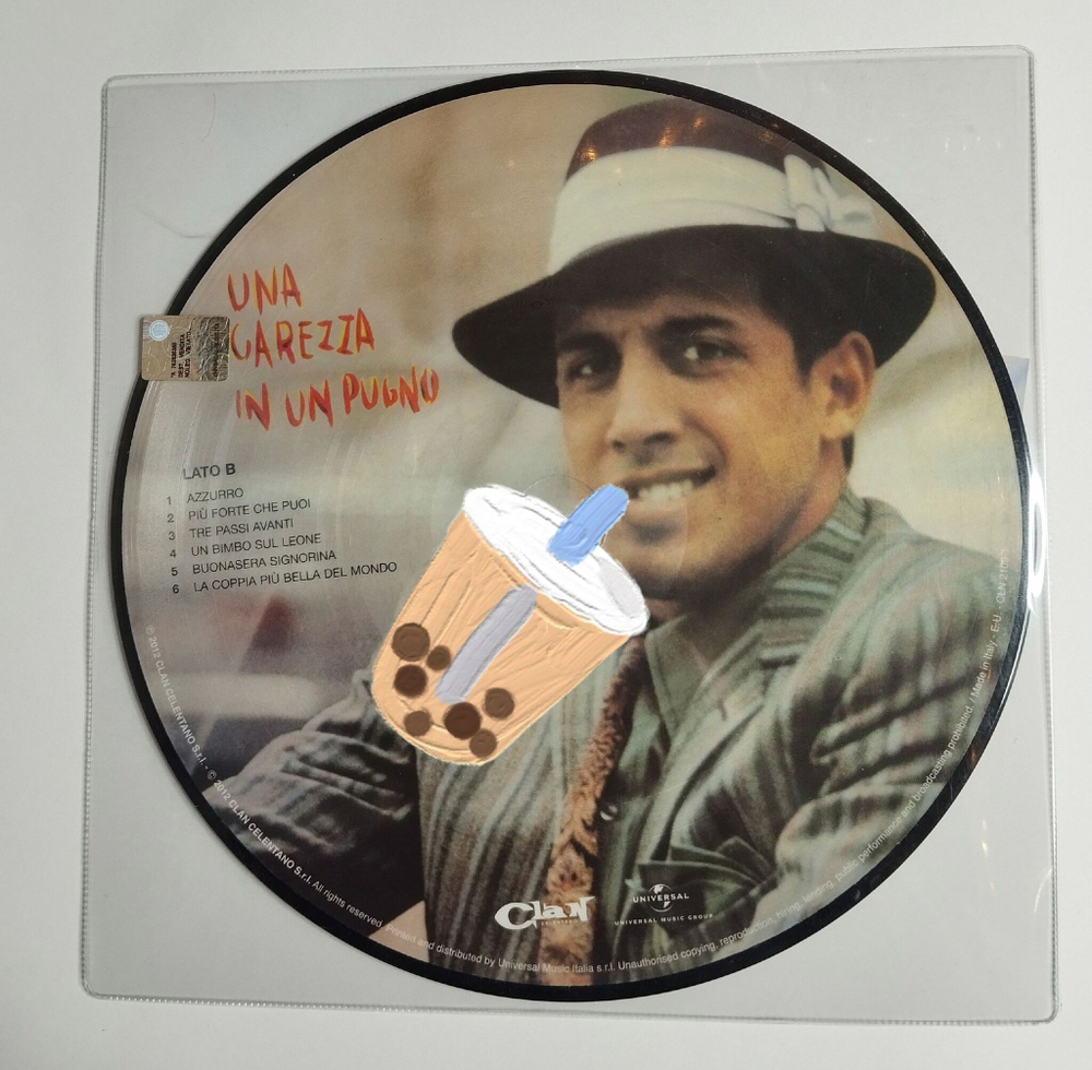 Винтажная виниловая пластинка LP Adriano Celentano Azzurro (Italy 2012) Picture Disc