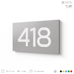 Номер на дверь 418, табличка на дверь для офиса, квартиры, кабинета, аудитории, склада, серая 120х70 мм, Айдентика Технолоджи