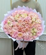 Букет микс из пионовидных роз daily cheel