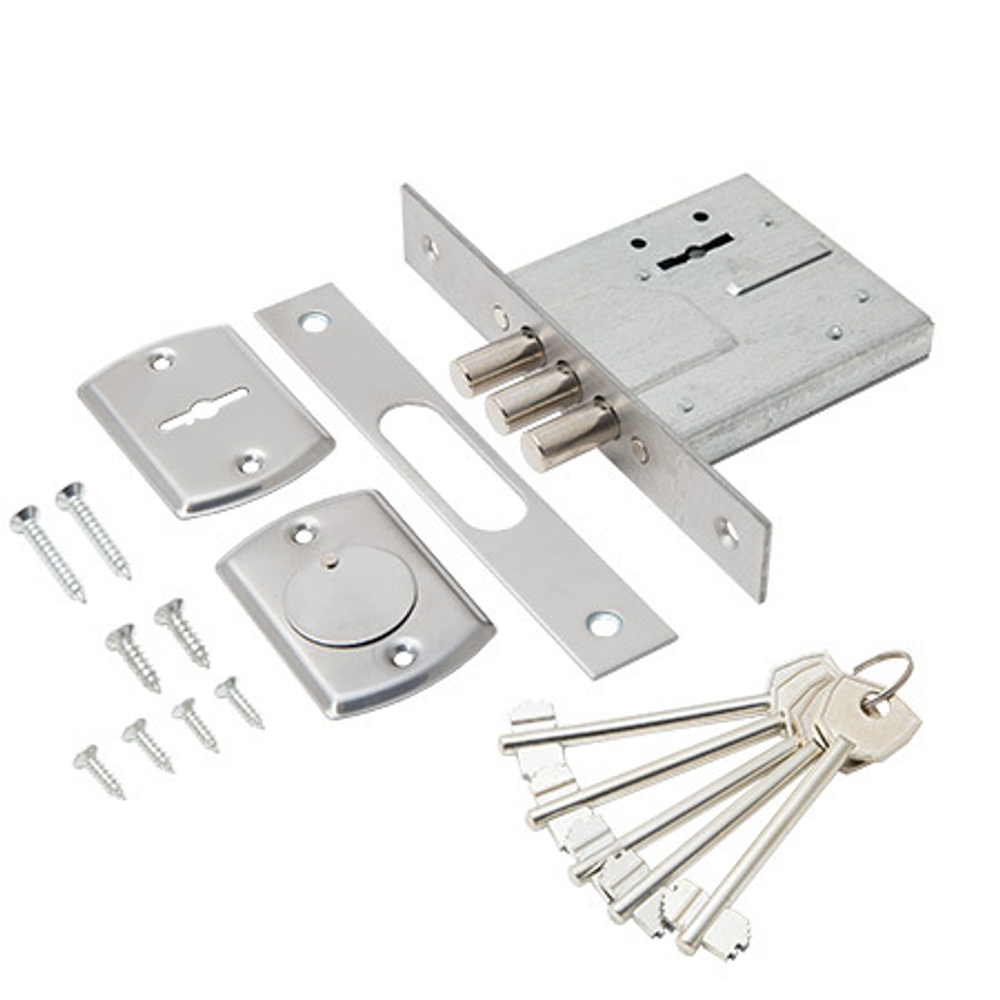 Замок врезной сувальдный Avers R12/S6-CR (5 keys, shank 50mm)