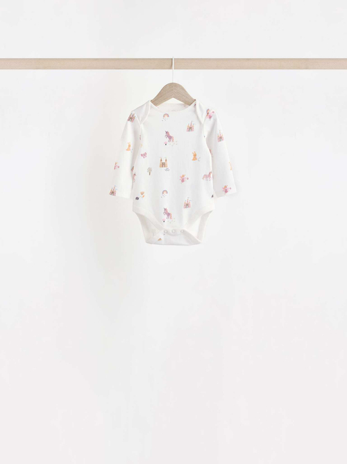 Боди с длинным рукавом для малышей Next N95-304, 7 шт., Белый, Розовый, Салатовый