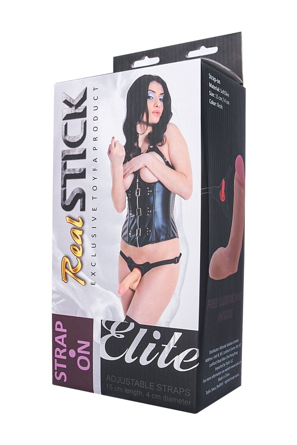 Фаллоимитатор поясной RealStick Elite, TPR, телесный, 15 см