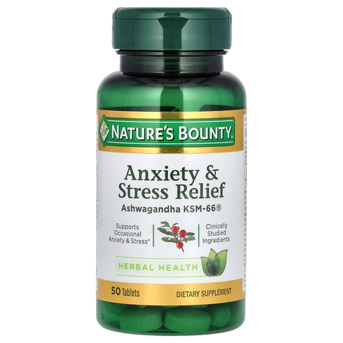 Nature's Bounty, Средство от беспокойства и стресса, 50 таблеток