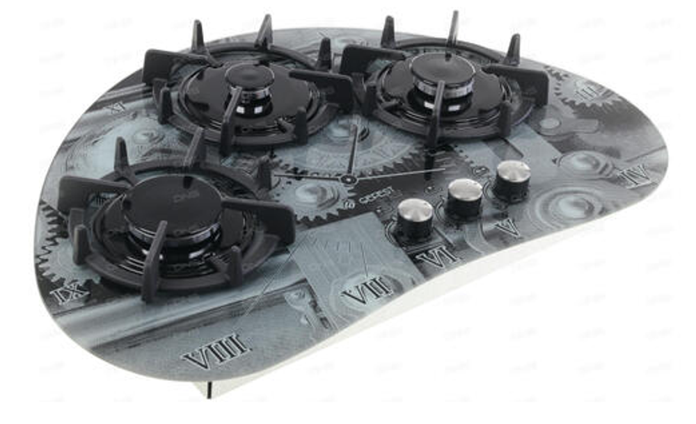 Поверхность варочная  Гефест СН 2120 К1 (стек с рис.розж.газ-конт.3 горелки)