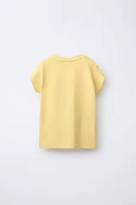 ZARA ФУТБОЛКА С НАШИВКАМИ, ЖЕЛТЫЙ