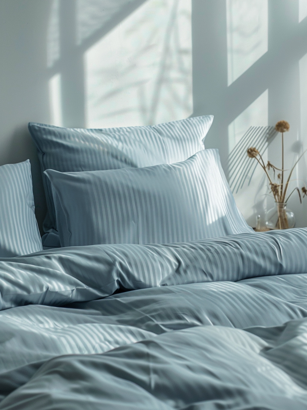 UTOPIA Комплект постельного белья, сатин св-синий страйп