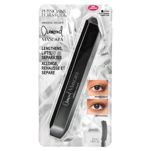 Physicians Formula, Mineral Wear, Diamond Mascara, 1711947 Black Diamond, 8,5 мл (0,28 жидк. унц.)