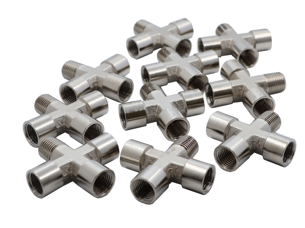 KraftWell KRW-TC14F3M-10 Переходник "крест" 3*F1/4" - M1/4", 10 шт