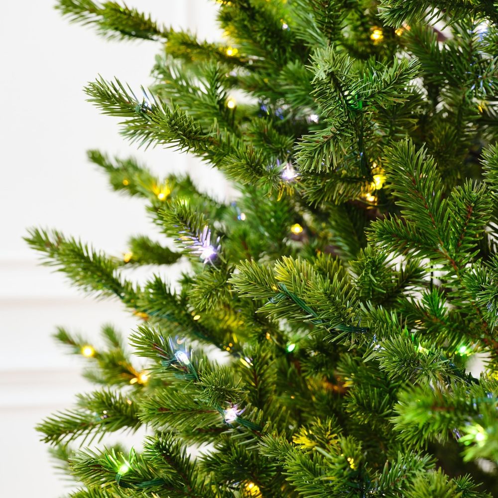Елка с гирляндой встроенной 2в1 «Meribel» (Литая хвоя) 240 см / 2,4 м
