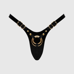 Черный пояс для фиксации насадок Strap-On-Me Leatherette Harness Fabulous