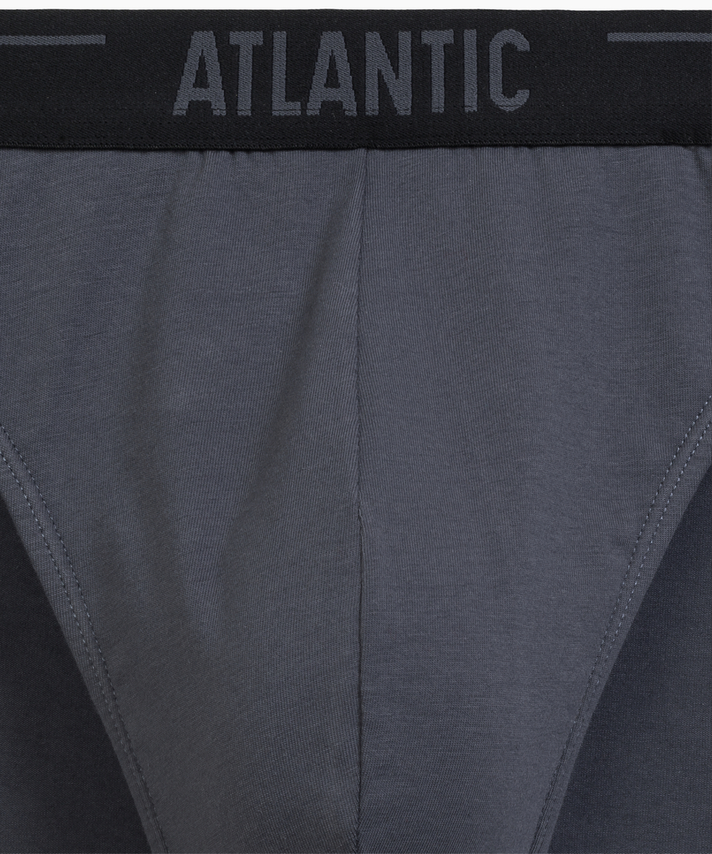 Мужские трусы слипы спорт Atlantic, набор 5 шт., хлопок, коричневые + графитовые + чёрные + фиолетово-серые + каберне, 5SMP-004