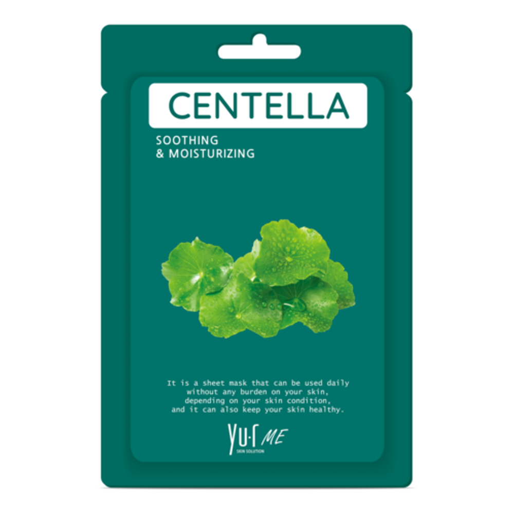 YU.R ME Маска тканевая с экстрактом центеллы азиатской - Centella sheet mask, 1шт