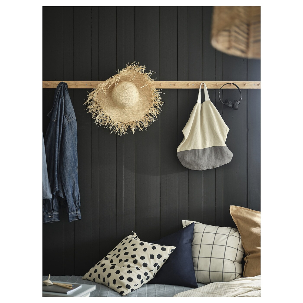 IKEA ODDNY  (ИКЕА ОДДНЙ)  -  Наволочка, кремовый/черный точечный рисунок, 50x50 см