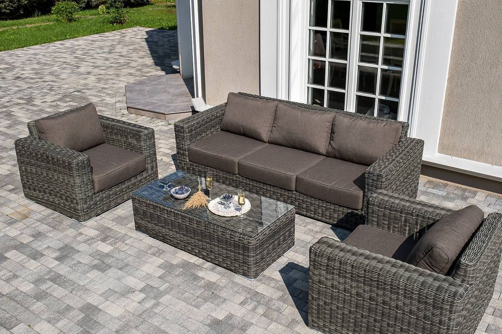 "Боно" лаунж-зона из искусственного ротанга, цвет графит