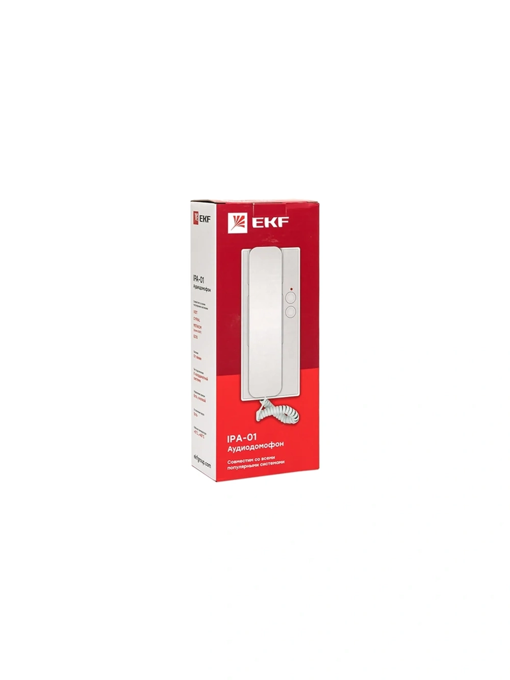 Аудиодомофон аудиотрубка EKF IPA-01 белый 2провода IP20 int-ipa-01
