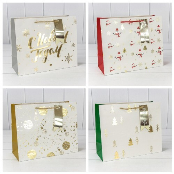 
          Пакет подарочный 32 х 26 х 13 см Набор 4 шт "Новый год" (Белый)