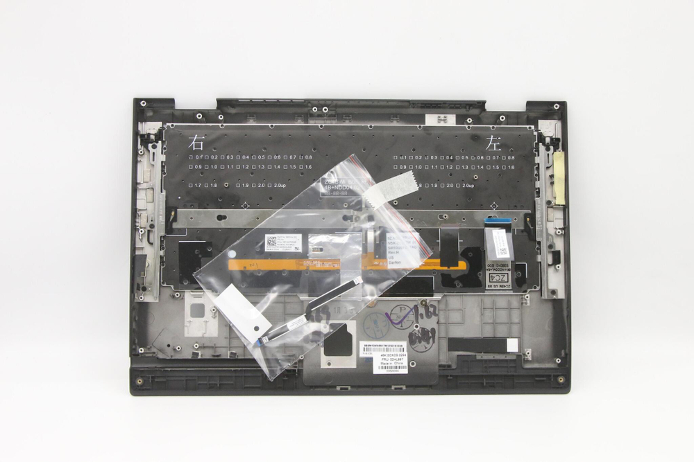 Верхняя панель с клавиатурой (топкейс) для ноутбука Lenovo ThinkPad X1 Yoga 3rd Gen FingerPrint, черная, с подсветкой, раскладка - русская (02HL897)