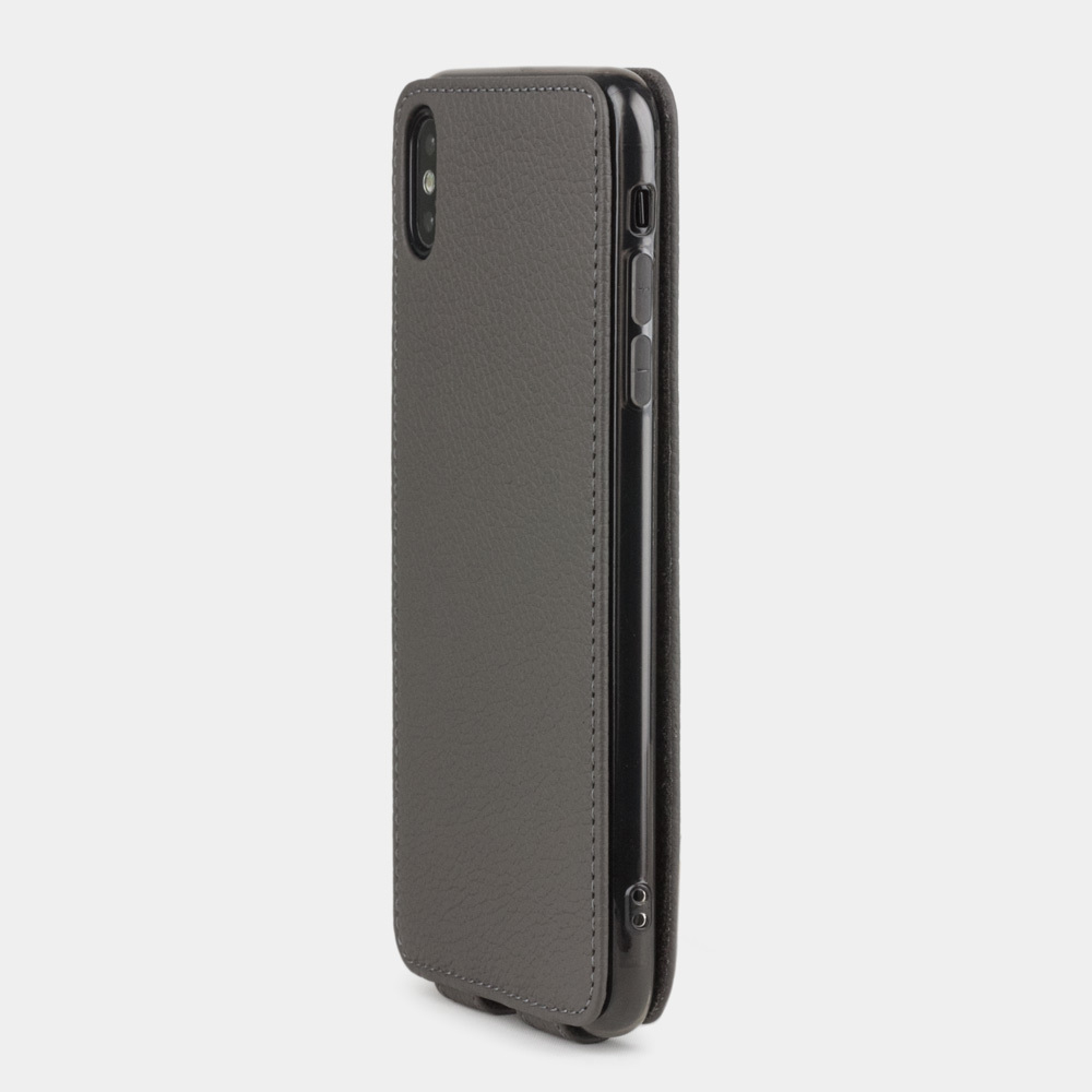 Чехол для iPhone XS Max из натуральной кожи теленка, серого цвета