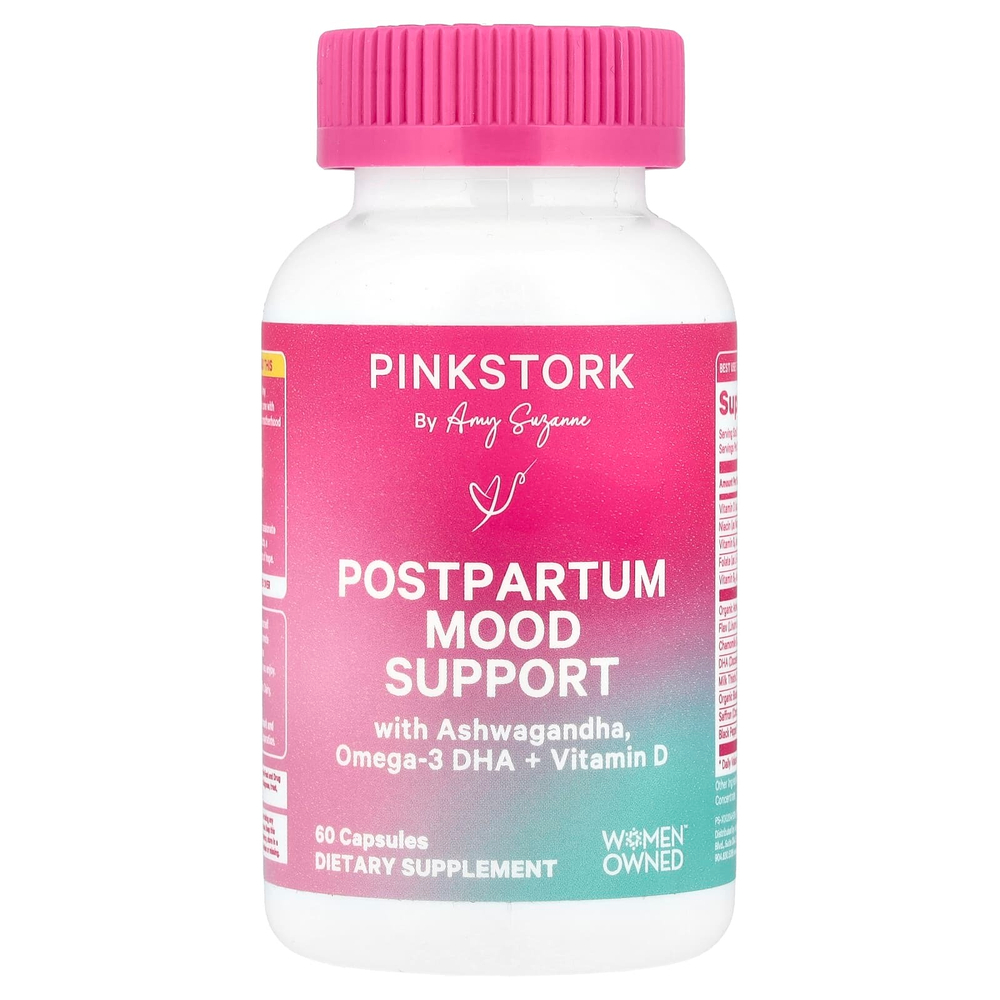 Pink Stork, Послеродовая поддержка настроения, 60 капсул