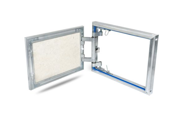 Люк под плитку нажимной Модерн Мини 250х500 мм (ШxВ, 25х50 см) с надежной износоустойчивой петлей, алюминиевый