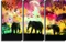 Модульная картина "Красочные слоны"