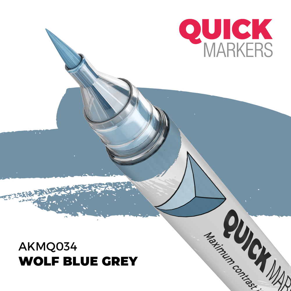 Акриловый маркер AK Interactive Quick Marker Wolf Blue Grey