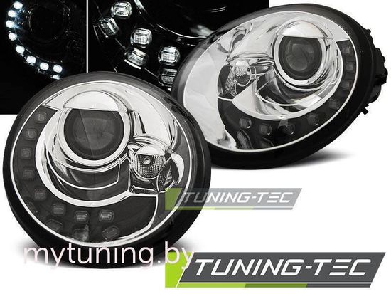 Передние фары VW New Beetle led tru drl chrome