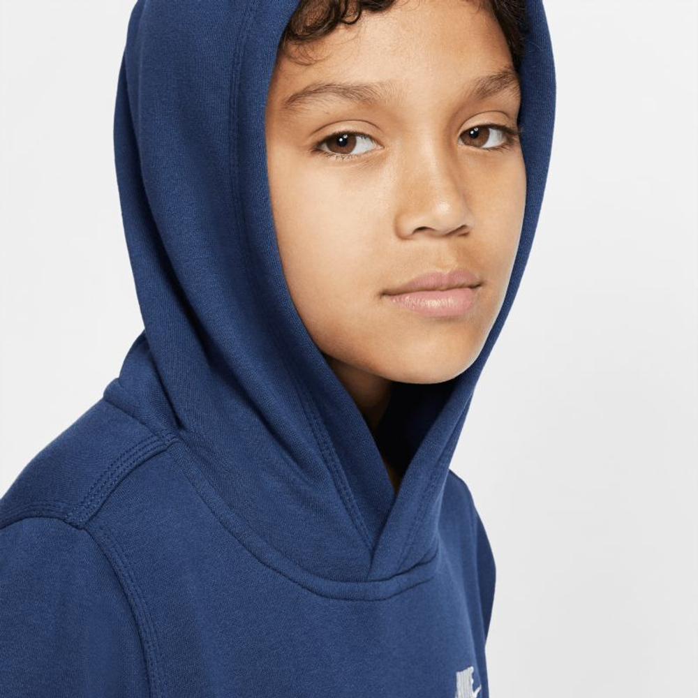 Кофта для мальчика теннисная Nike Sportswear Club PO Hoodie - midnight navy/white