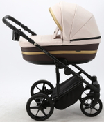 Детская коляска Adamex Rimini 2 в 1 RI84-TIP СВ.БЕЖЕВО-РОЗОВ+Т.КОРИЧНЕВ.КОЖА+ЗОЛОТО.ОТДЕЛКА