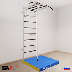 Шведская стенка Sv Sport 5354 (Турник рукоход/Канат/Трапеция/Мат 1м)