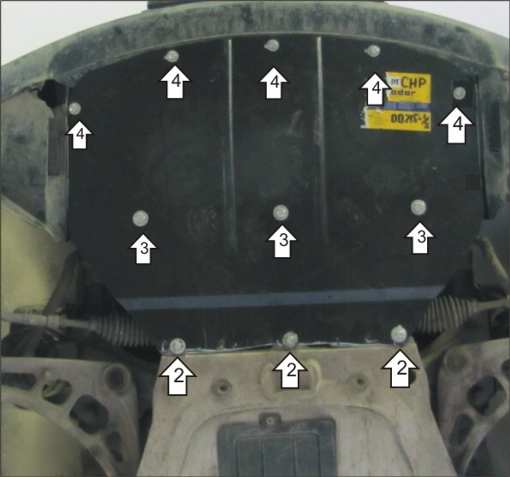 Защита Радиатора. 2 мм, Сталь. для BMW 3 (e46) 2001-2005 MOTODOR.00215