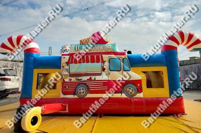 Коммерческий надувной батут "Мороженое" 5*5*2.8 м