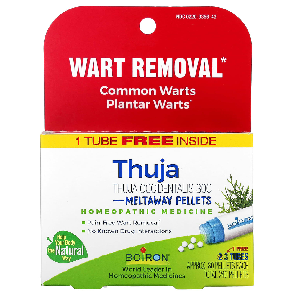 Boiron, туя западная, 30C, 3 тубы по 80 гранул