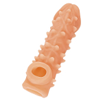 Телесная закрытая насадка 15,6см с пупырышками Kokos Cock Sleeve 005 Size M