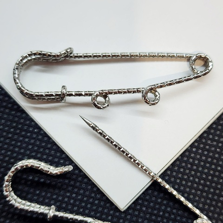 Булавка, сталь, гранёная, на 2 петли, штучно, 49мм