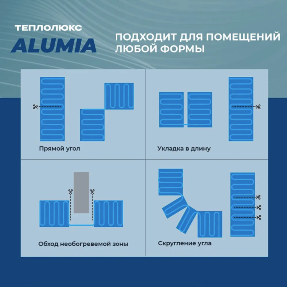 Теплый пол "Теплолюкс" Alumia 150 Вт/1,0 кв.м | Нагревательный мат на фольге