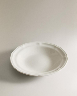 ZARA HOME ФАРФОРОВАЯ СУПОВАЯ ТАРЕЛККА, БЕЛЫЙ