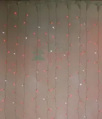 Светодиодный занавес с белым бликующим диодом 2*3 м, 220V., 600 красных LED ламп, прозрачный ПВХ, Beauty Led (PCL600BLW-10-2R)