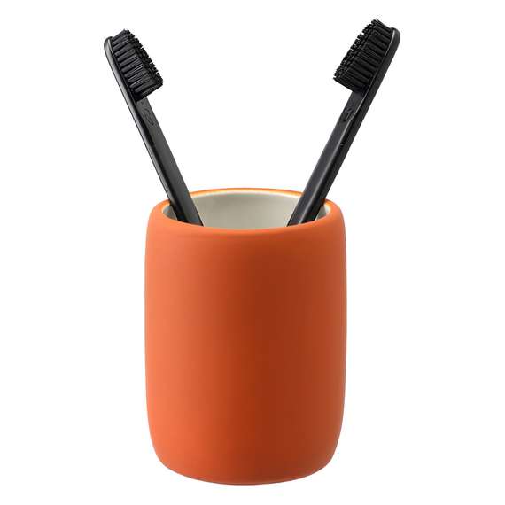 Набор ванных принадлежностей с подставкой flow, терракотовый, 4 пред.