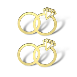 Топпер Мини "Обручальные кольца" 6,5см 2шт акрил