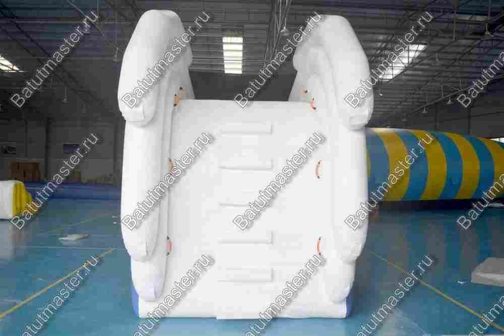 Надувная прямая плавающая горка для лодок, яхт «Драйв» с опорой, 11*2*7 м