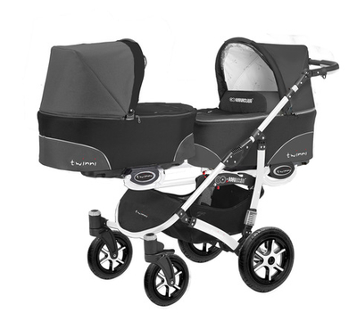 Коляска для двойни BabyActive Twinny Standart 2 в 1 White (Черный)