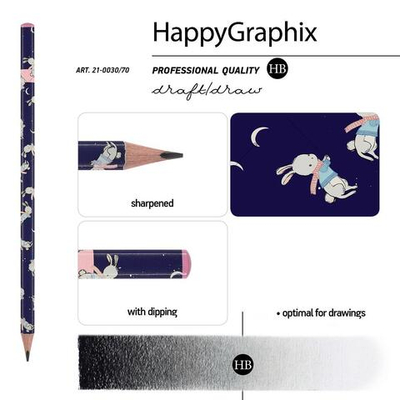 Карандаш ч/г "HappyGraphix. Magic Night" НВ (Альт)